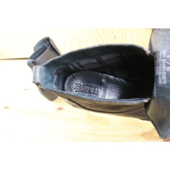 Born Boots Womens 8 Black Leather Ankle Bootie Slip On Moto Biker - Picture 6 of 8